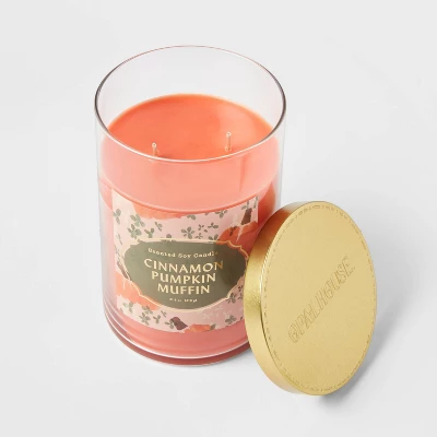 21.5oz Lidded Glass Jar 2-Wick Cinnamon Pumpkin Muffin Candle - Opalhouse™ 4 21.5oz Lidded Glass Jar 2-Wick Cinnamon Pumpkin Muffin Candle - Opalhouse™ - Image 2