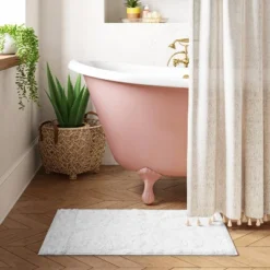 Floral Bath Rug True White - Opalhouse™ -Opalhouse GUEST f9aaec36 7b91 4180 b7fe 4aff7b31efe4